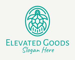 Teal Tortoise Turtle  logo design