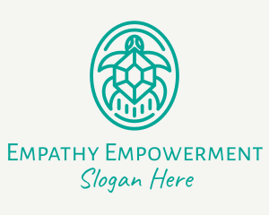 Teal Tortoise Turtle  logo design