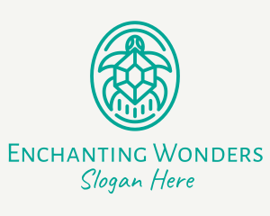 Teal Tortoise Turtle  logo design