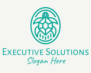 Teal Tortoise Turtle  logo design