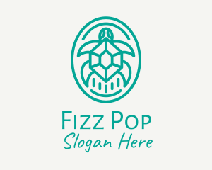 Teal Tortoise Turtle  logo design