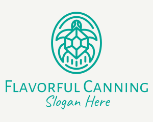 Teal Tortoise Turtle  logo design