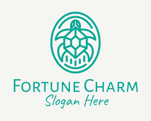 Teal Tortoise Turtle  logo design