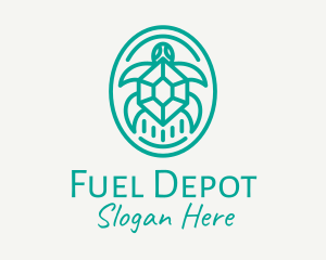 Teal Tortoise Turtle  logo design