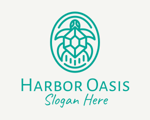 Teal Tortoise Turtle  logo design