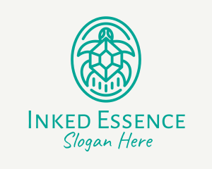 Teal Tortoise Turtle  logo design