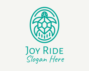 Teal Tortoise Turtle  logo design