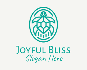 Teal Tortoise Turtle  logo design