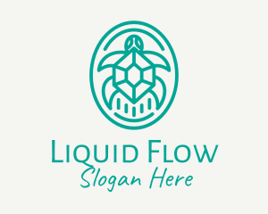 Teal Tortoise Turtle  logo design