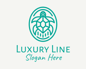 Teal Tortoise Turtle  logo design