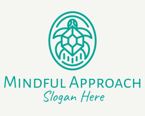 Teal Tortoise Turtle  logo design