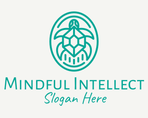 Teal Tortoise Turtle  logo design