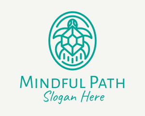 Teal Tortoise Turtle  logo design