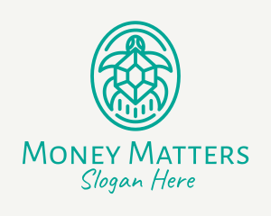 Teal Tortoise Turtle  logo design