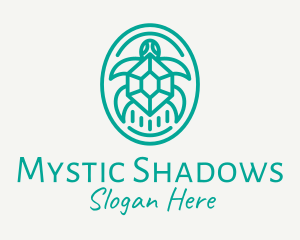 Teal Tortoise Turtle  logo design