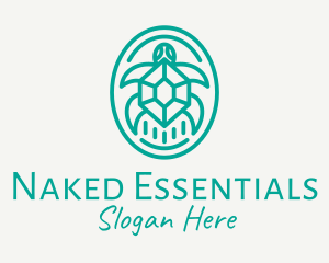 Teal Tortoise Turtle  logo design