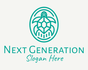 Teal Tortoise Turtle  logo design