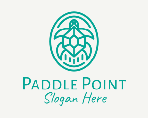 Teal Tortoise Turtle  logo design