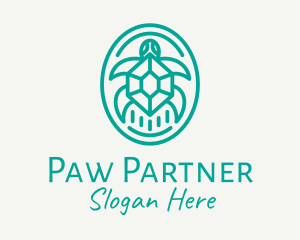 Teal Tortoise Turtle  logo design