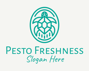 Teal Tortoise Turtle  logo design