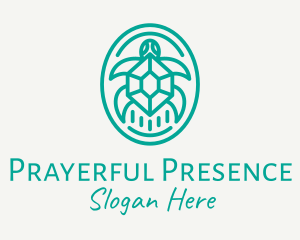 Teal Tortoise Turtle  logo design