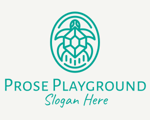 Teal Tortoise Turtle  logo design