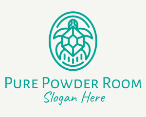 Teal Tortoise Turtle  logo design