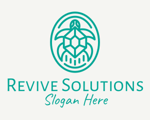 Teal Tortoise Turtle  logo design