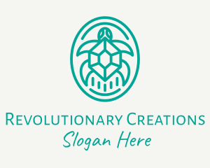 Teal Tortoise Turtle  logo design