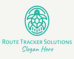 Teal Tortoise Turtle  logo design