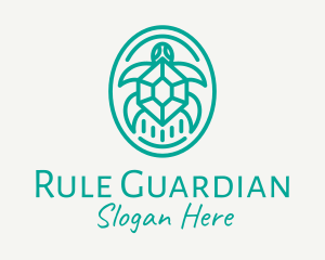 Teal Tortoise Turtle  logo design