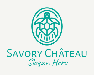 Teal Tortoise Turtle  logo design