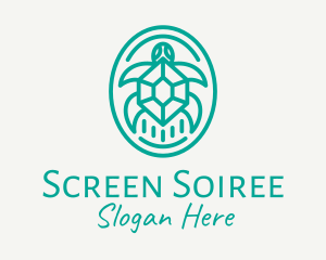 Teal Tortoise Turtle  logo design