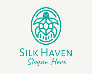 Teal Tortoise Turtle  logo design