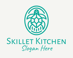 Teal Tortoise Turtle  logo design