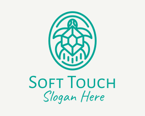 Teal Tortoise Turtle  logo design