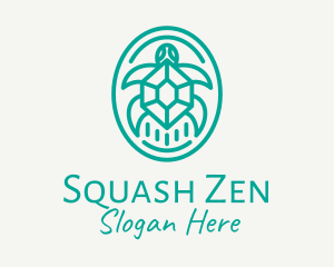 Teal Tortoise Turtle  logo design