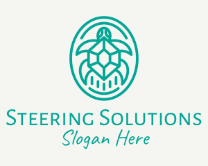 Teal Tortoise Turtle  logo design