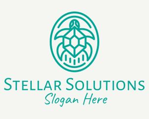 Teal Tortoise Turtle  logo design