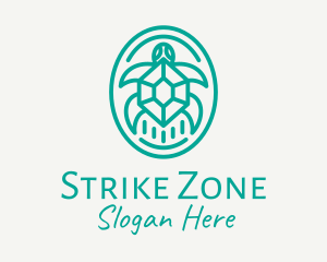 Teal Tortoise Turtle  logo design