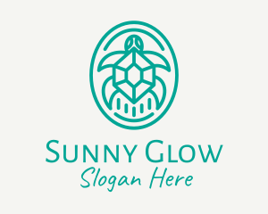 Teal Tortoise Turtle  logo design