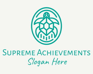 Teal Tortoise Turtle  logo design