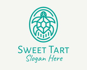 Teal Tortoise Turtle  logo design