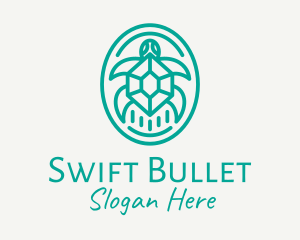 Teal Tortoise Turtle  logo design