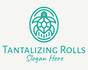 Teal Tortoise Turtle  logo design