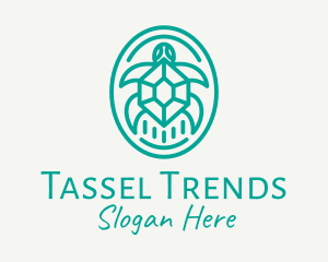 Teal Tortoise Turtle  logo design