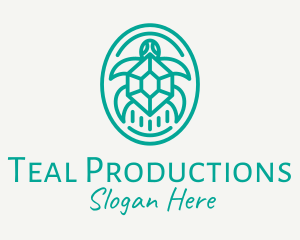 Teal Tortoise Turtle  logo
