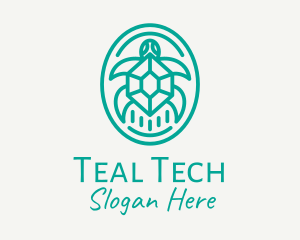 Teal Tortoise Turtle  logo