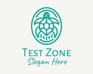 Teal Tortoise Turtle  logo design