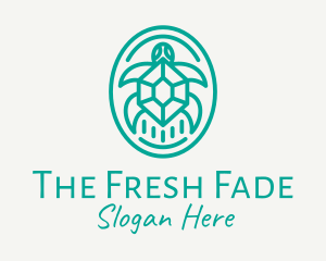 Teal Tortoise Turtle  logo design